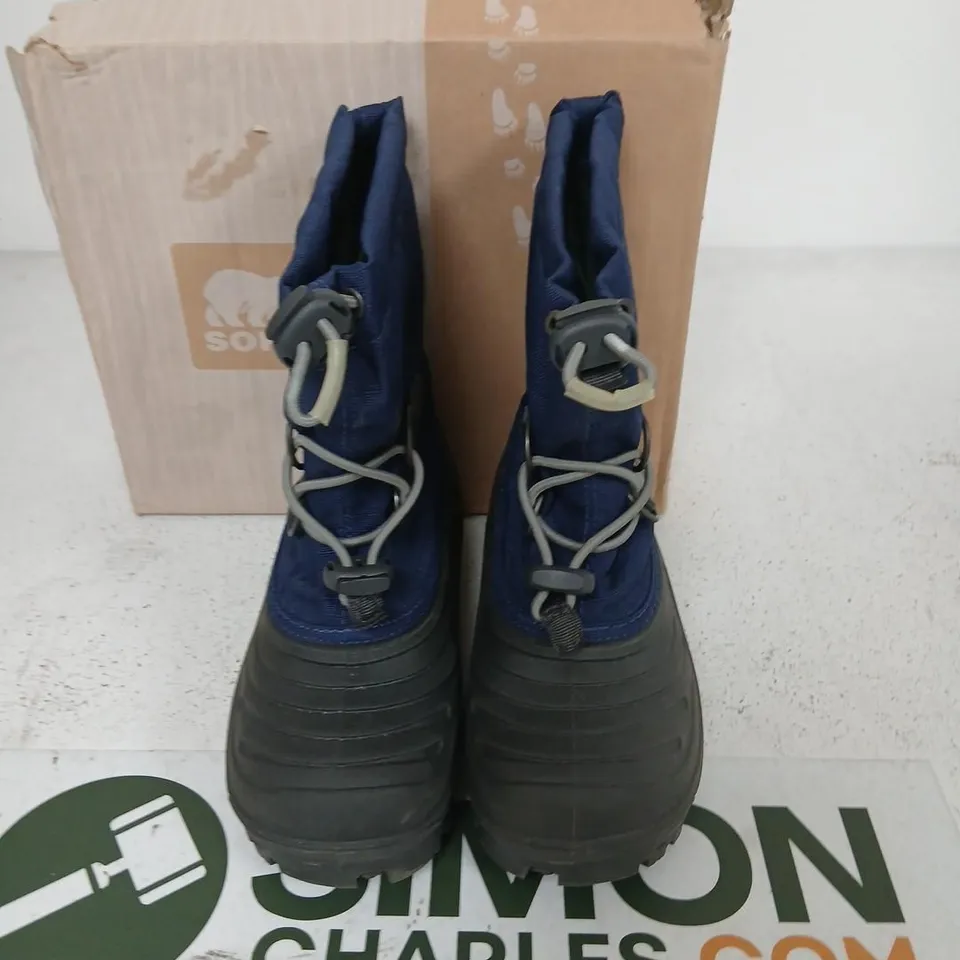 SOREL YOUTH SUPER TROOPER SNOW BOOTS – BLUE, UK 11.5 (EU 29) – WATERPROOF