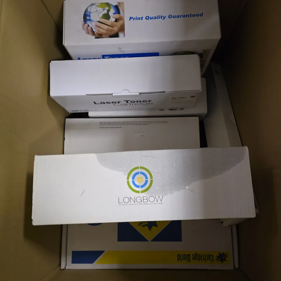 BOX OF APPROXIMATELY 8 ASSORTED BOXED LASER TONER CARTRIDGES IN VARIOUS MODELS