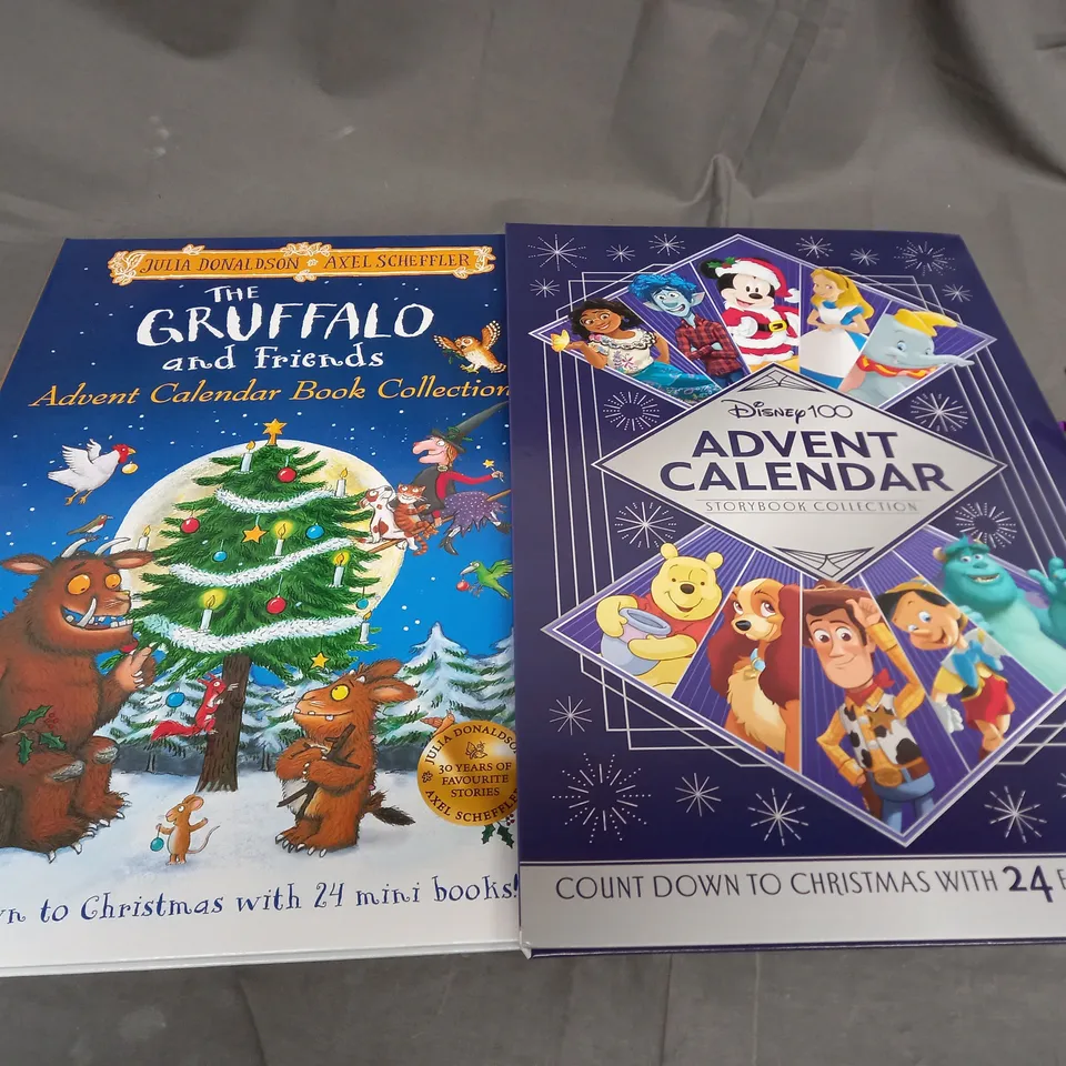 APPROXIMATELY 5 ASSORTED GIANT COUNTDOWN ADVENT CALENDARS TO INCLUDE THE GRUFFALO AND DISNEY 100