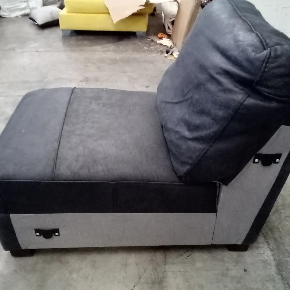 QUALITY DESIGNER ZONE (ROME) ARMLESS SECTION - GRAND OUTBACK BLACK 