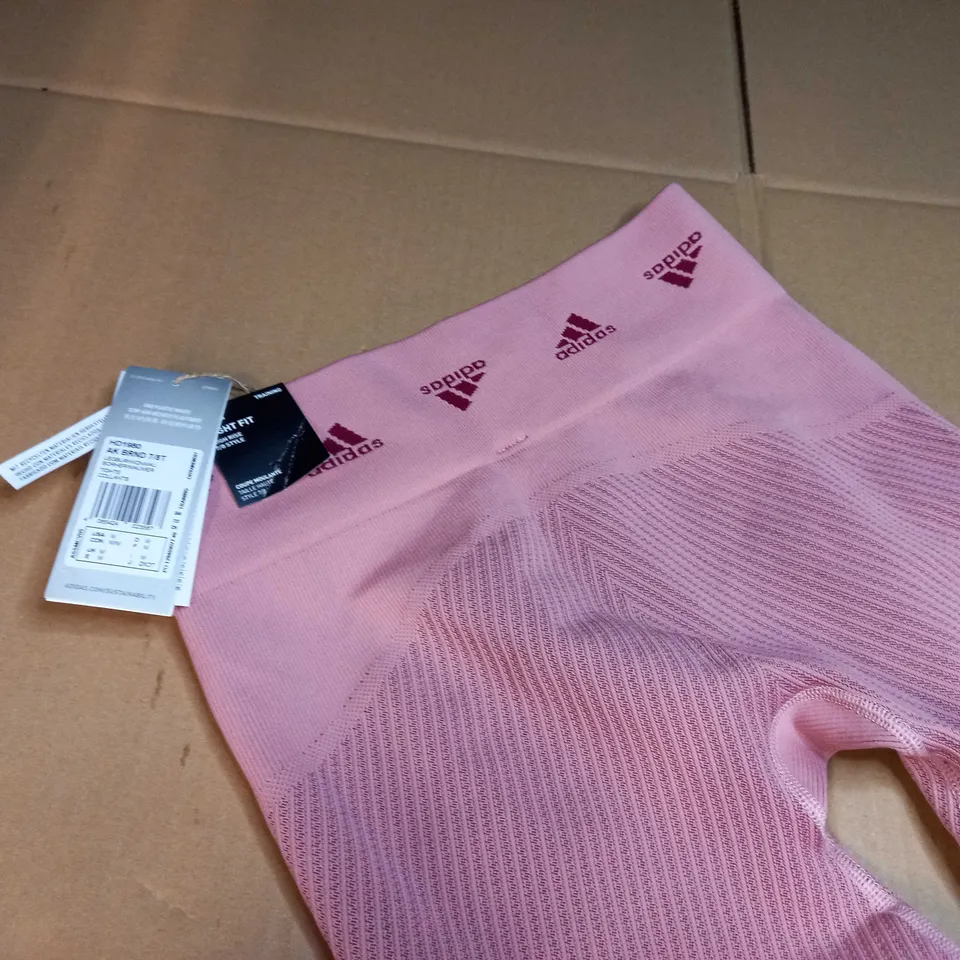 ADIDAS DUSTY PINK/LOGO FITNESS LEGGINGS - MEDIUM