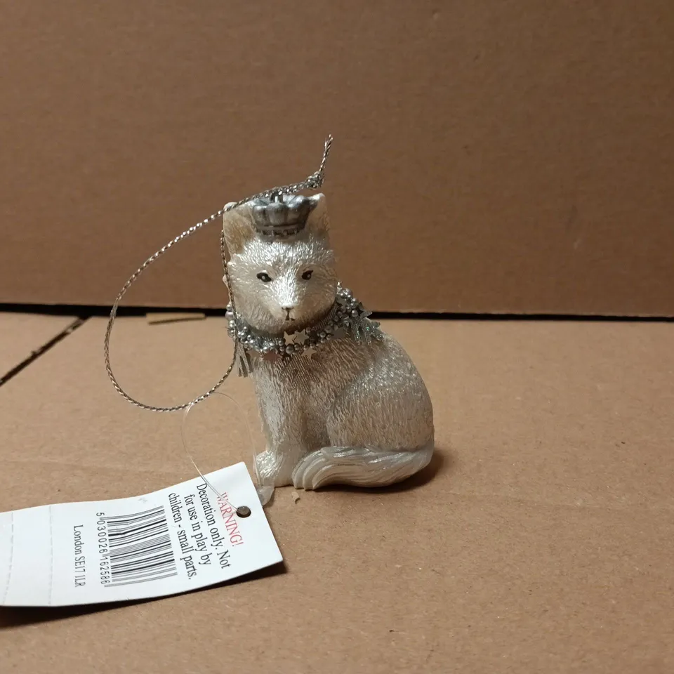 SET OF 6 AS NEW GISELA GRAHAM WINTER FOX THEMED HANGING DECORATIONS