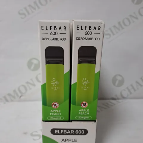 BOX OF 10 ELF BAR DISPOSABLE POD APPLE PEACH