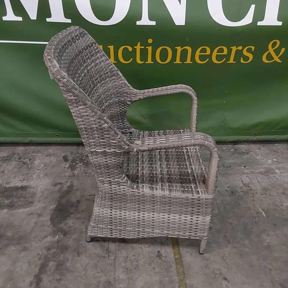 DESIGNER GREY RATTAN GARDEN CHAIR 