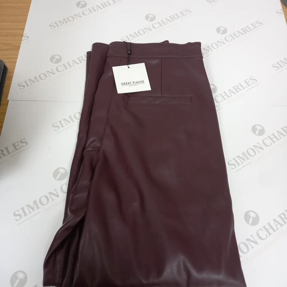 ANIA FAUX LEATHER TROUSERS SIZE 6