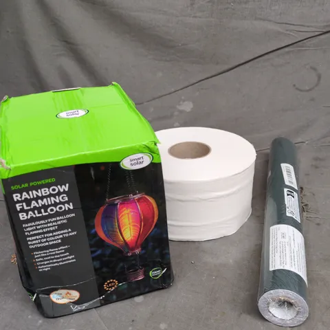 APPROXIMATELY 20 ASSORTED HOUSEHOLD PRODUCTS TO INCLUDE TOILET ROLL, WALLPAPER, LED LIGHT ETC 