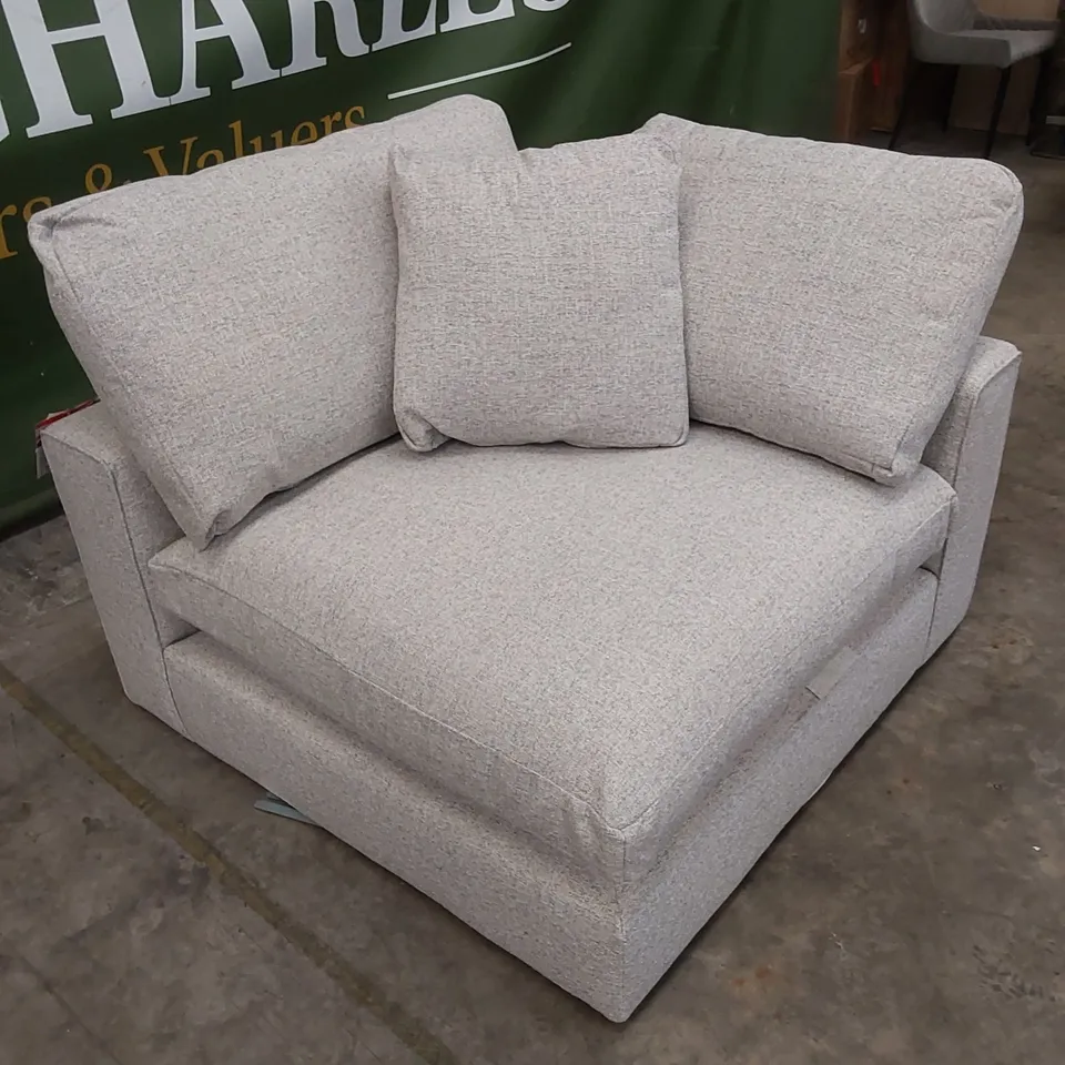 DESIGNER EDEN MODULAR ASHBY CLOUD FABRIC UPHOLSTERED CORNER SOFA PART WITH CUSHIONS - INCOMPLETE SOFA PIECE