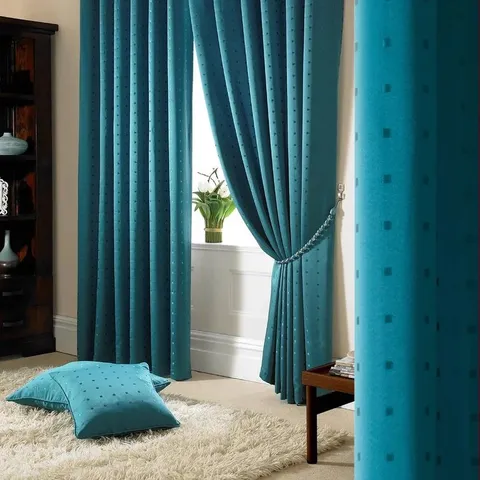 BAGGED NORUSH MADDISON ROOM DARKENING PENCIL PLEAT CURTAINS - TEAL