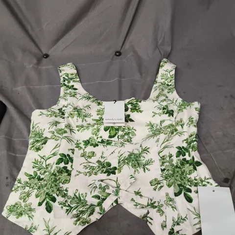 NOBODY'S CHILD FLORAL PRINT SLEEVELESS TOP – UK 10 (EU 38)