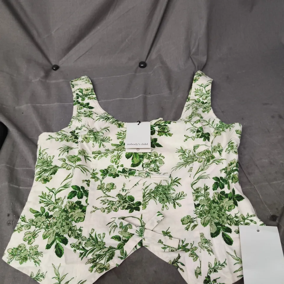 NOBODY'S CHILD FLORAL PRINT SLEEVELESS TOP – UK 10 (EU 38)