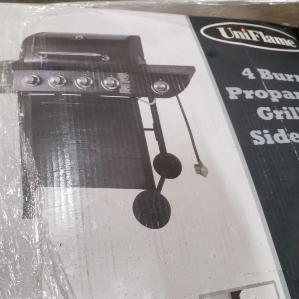 BOXED UNIFLAME  4 BURNER PROPANE GAS GRILL WITH SIDE BURNER