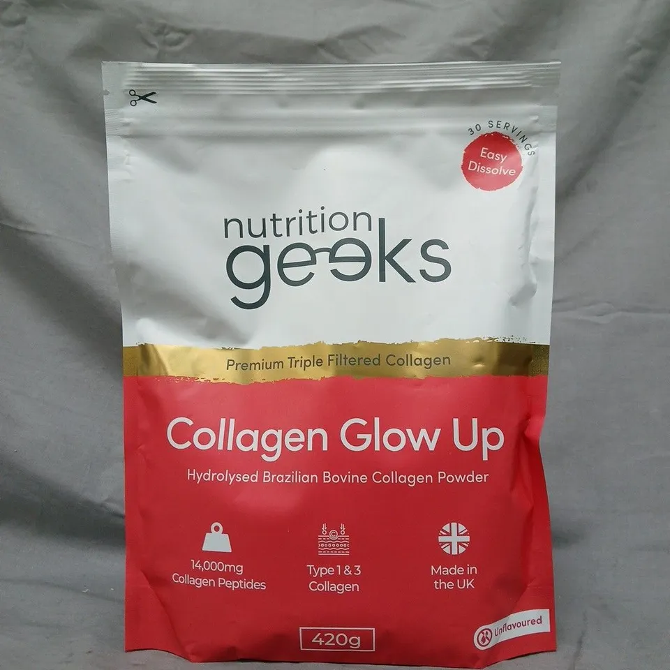NUTRITION GEEKS COLLAGEN GLOW UP – HYDROLYSED BRAZILIAN COLLAGEN POWDER, 420G