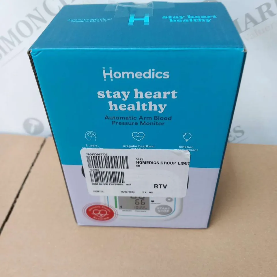 BOXED HOMEDICS AUTOMATIC ARM BLOOD PRESSURE MONITOR