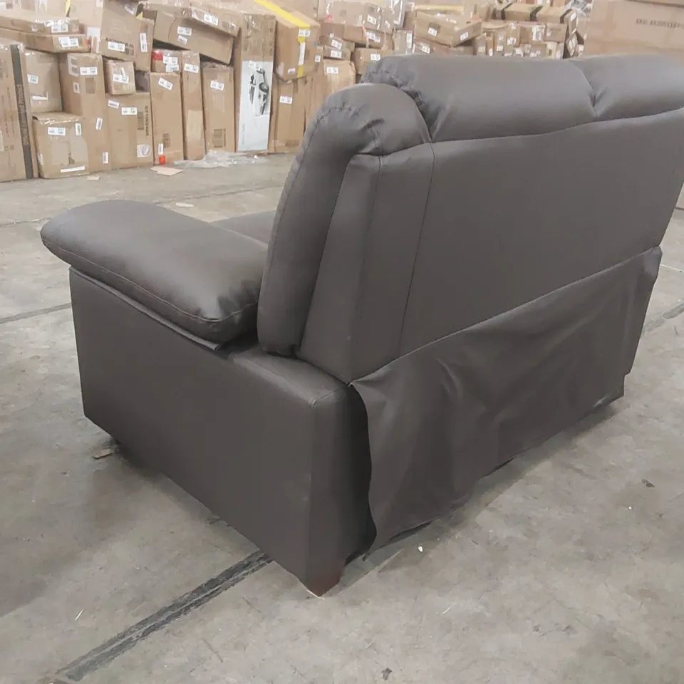 QUALITY DESIGNER 2 SEATER FAUX LEATHER SOFA