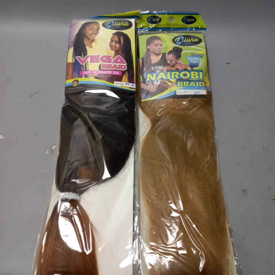BOX OF APPROX. 20 SEALED OLIVIA HAIR PIECE IN ASSORTED COLOUR AND STYLE