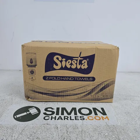 SIESTA Z FOLD HAND TOWELS – BOXED, 10 X 300 SHEETS 