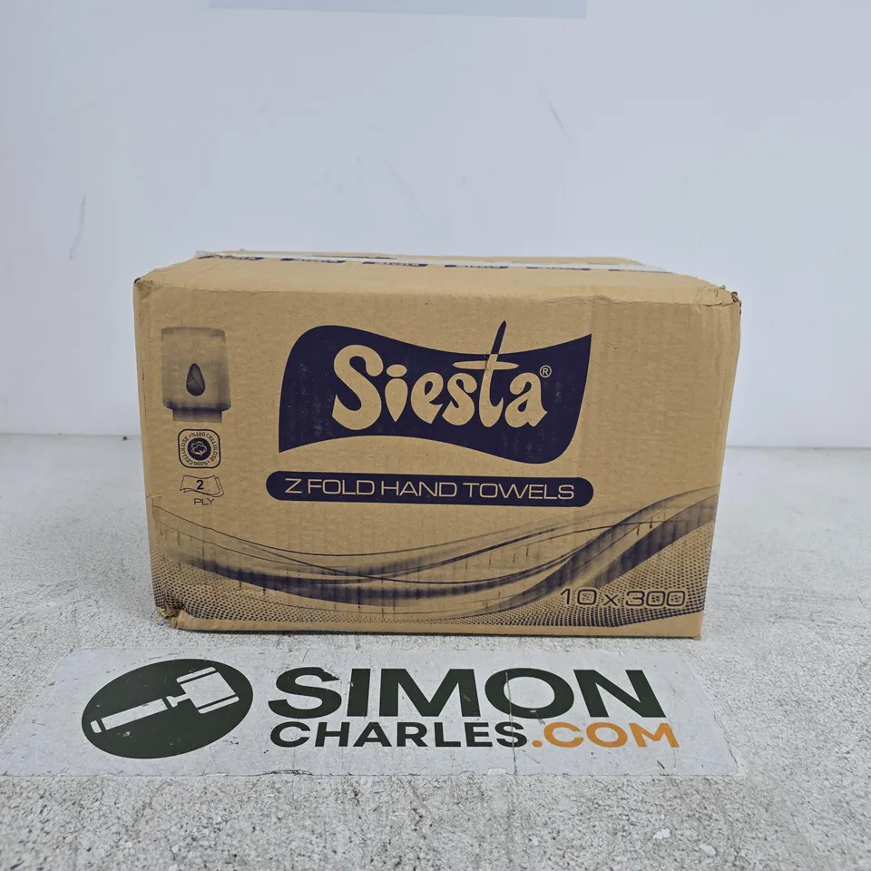 SIESTA Z FOLD HAND TOWELS – BOXED, 10 X 300 SHEETS 