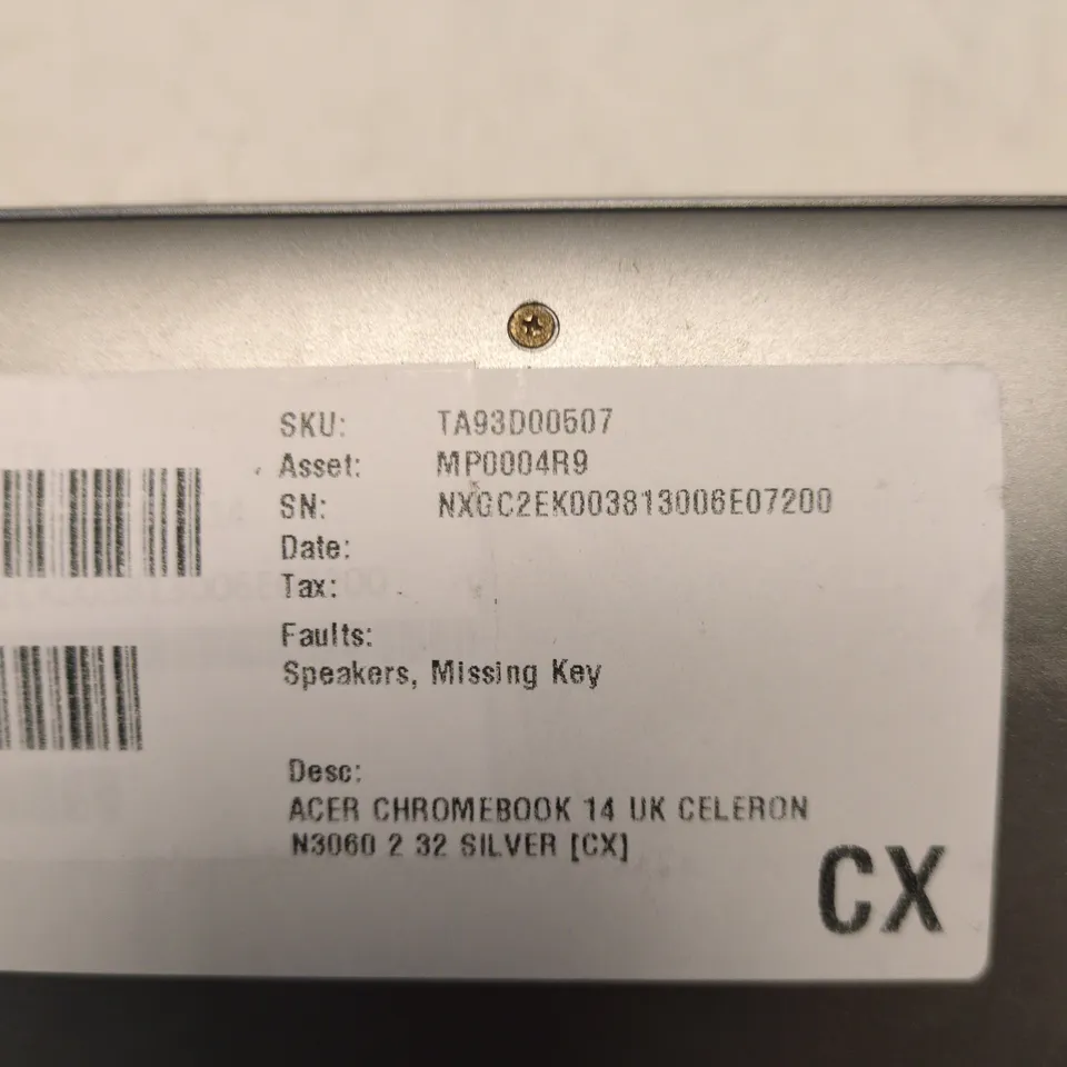 ACER CHROMEBOOK 14 UK – CELERON N3060, 2GB RAM, 32GB EMMC, SILVER