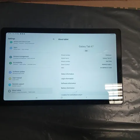 SAMSUNG GALAXY TAB A7 TABLET – DARK GREY