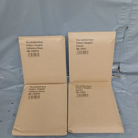 4 SEALED PACKS OF CATHERINE ROWE + DONUTS THE QUILTED BEAR PATTERN WEIGHTS FOR SEWING OR CUTTING FABRIC