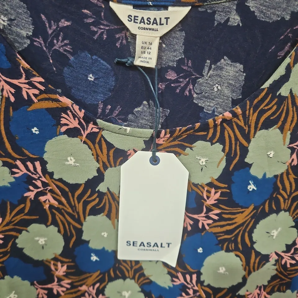 SEASALT CORNWALL APRIL DRESS IN GRASS MEADOW MARITIME MAST - UK 16