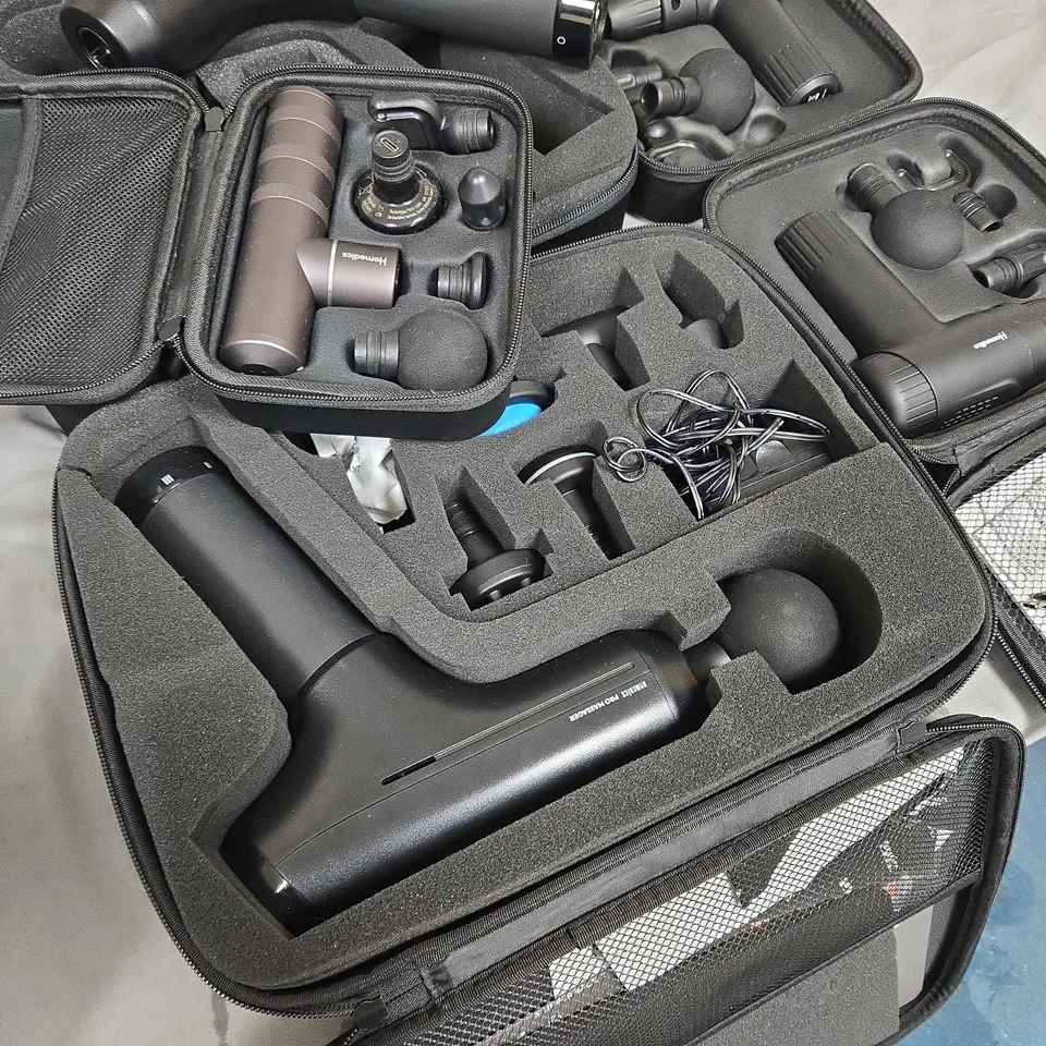 LOT OF 10 ASSORTED HOMEDICS MASSAGERS IN CARRY CASES