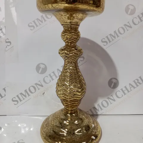 BOXED ALISON CORK PRE-LIT SET OF 2 MERCURY GLASS CANDLE HOLDERS