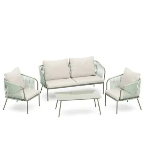 GARDEN STORIES ROPE 4 PIECE TABLE AND CHAIRS CONVERSATION SET