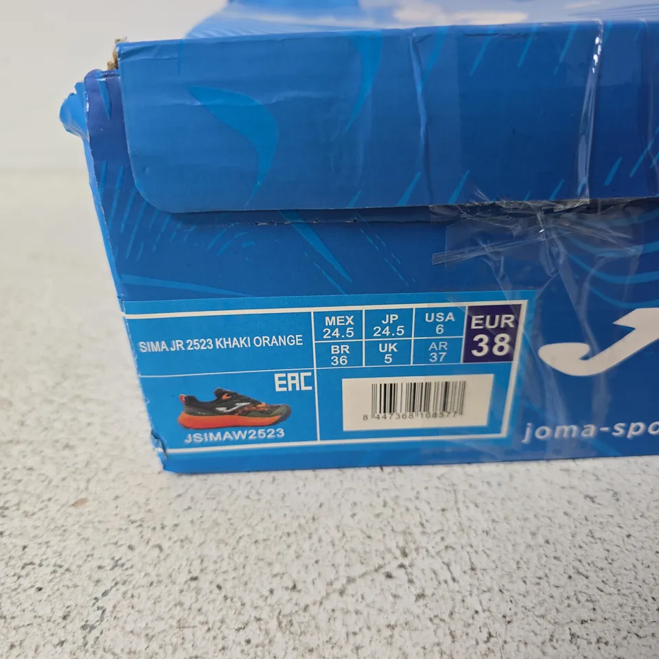 JOMA SIMA JR 2523 KHAKI ORANGE RUNNING SHOES – UK 5 (EU 38)