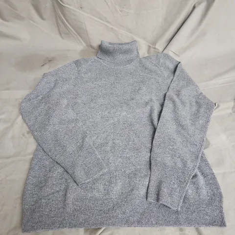 PURE COLLECTION CASHMERE ROLL NECK JUMPER IN SOFT CHARCOAL SIZE 12