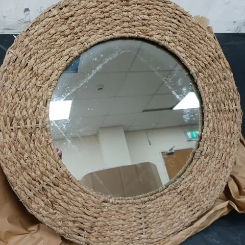 DARLA WICKER WOVEN MIRROR - 60CM - COLLECTION ONLY