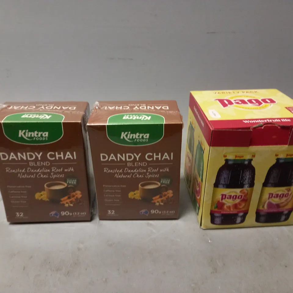 PAGO WONDERFRUIT LIFE, AND 10X DANDY CHAI BLEND 