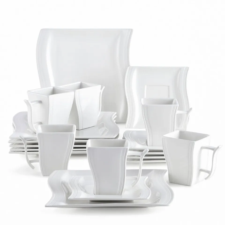 BOXED MALACASA FLORA APPROXIMATELY 18 PIECE PORCELAIN CHINA DINNERWARE SET - SERVICE FOR 6 (1 BOX)