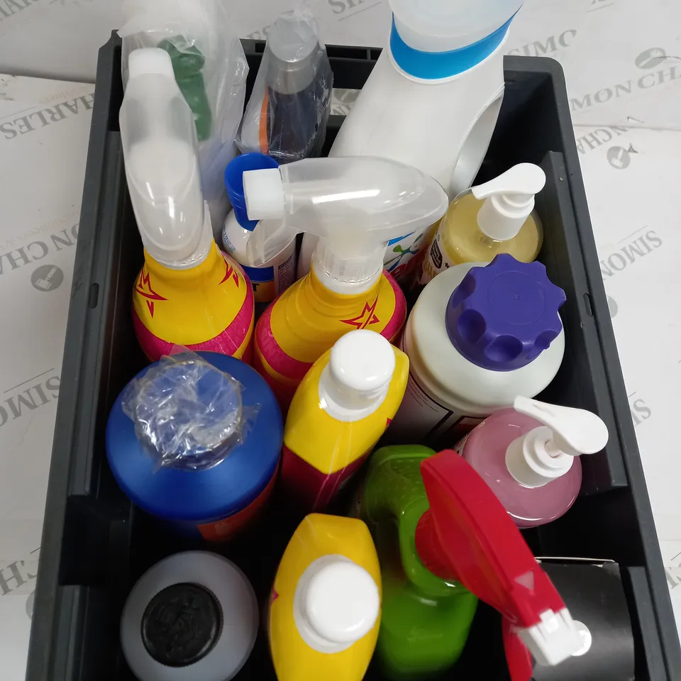 BOX OF APPROXIMATELY 15 ASSORTED ITEMS TO INCLUDE - PERSIL, PINK STUFF, NIKWAX ETC - COLLECTION ONLY