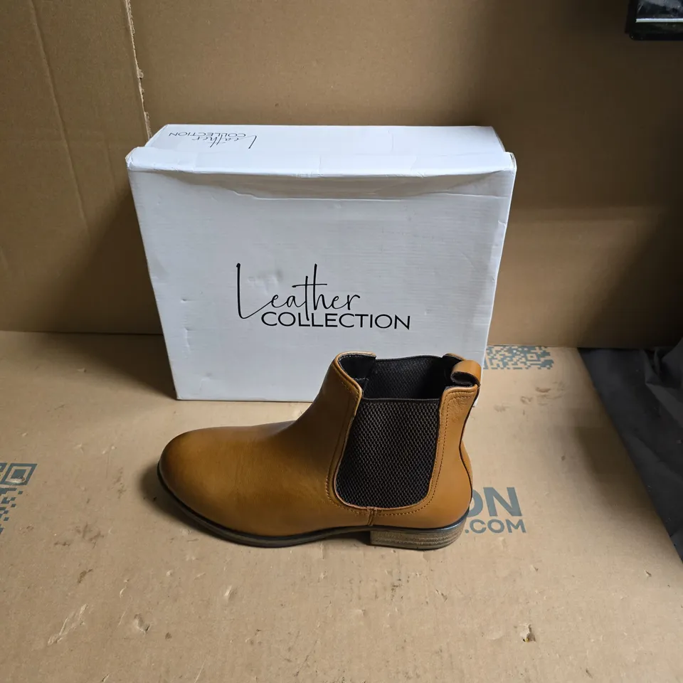TAN LEATHER ANKLE BOOT – LEATHER COLLECTION  - UK SIZE 7