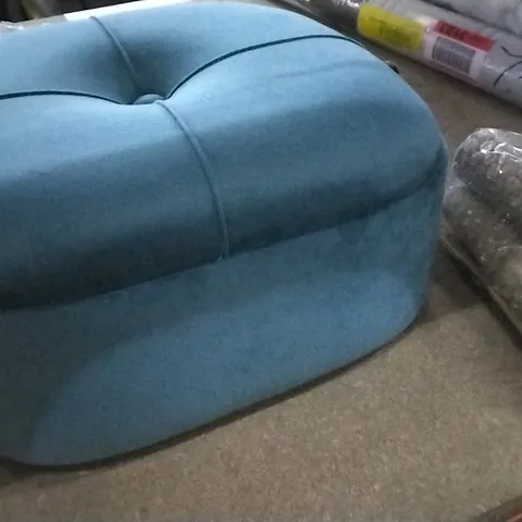 CROSSING FOOTSTOOL , UPHOLSTERED , BLUE