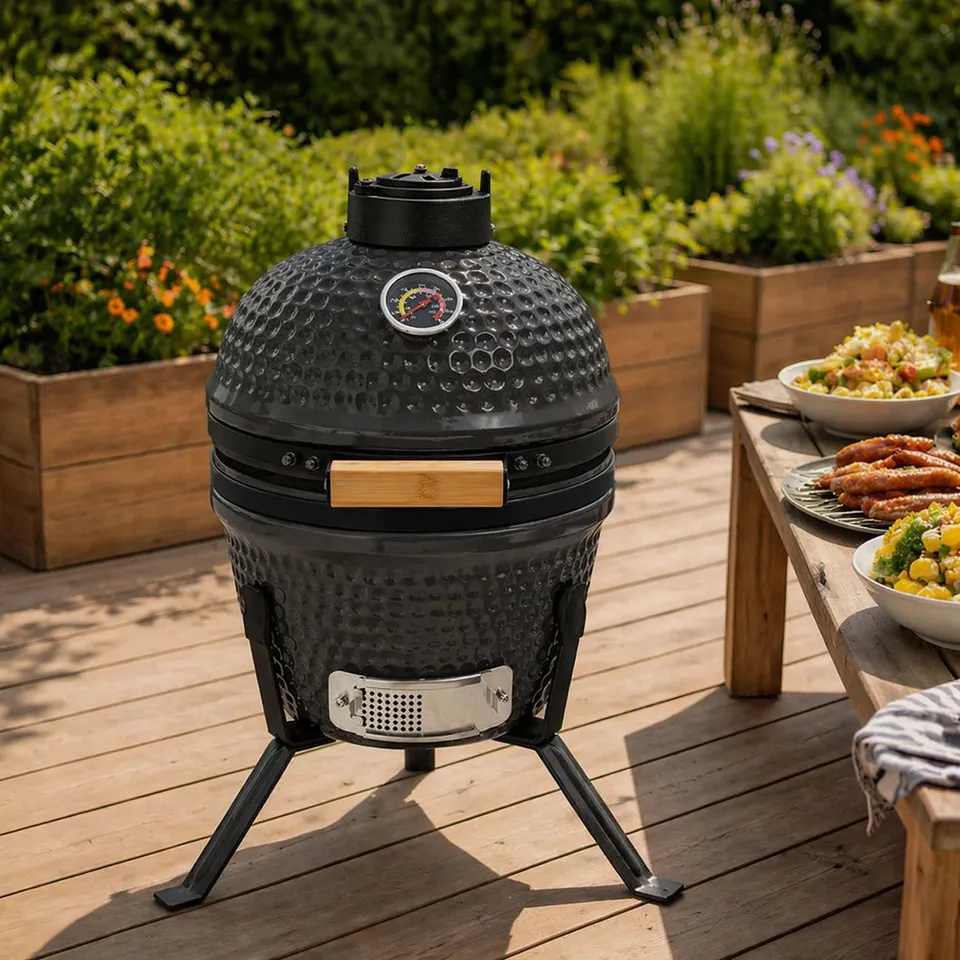 BOXED NEO KAMADO 13" CERAMIC MINI BBQ GRILL - GREY