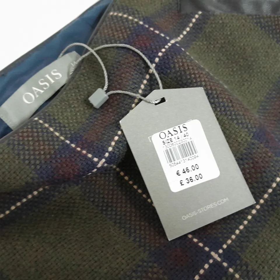 OASIS GREEN TARTAN SKIRT - 14
