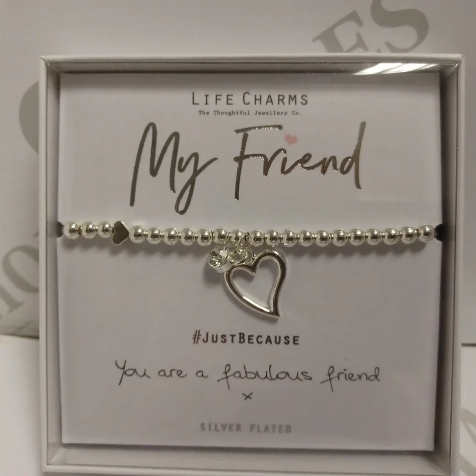 LIFE CHARMS `MY FRIEND` SILVER EFFECT BRACELET	