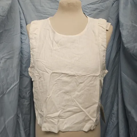 NOBODY'S CHILD SPENCER RUCHED TANK TOP - WHITE, UK 14 (EU 42, US 10)
