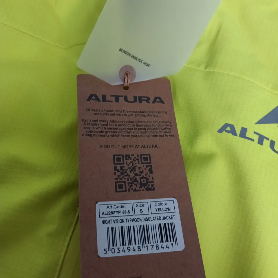 ALTURA NIGHT VISION TYPHOON INSULATED JACKET – YELLOW, SIZE S (MEN'S)