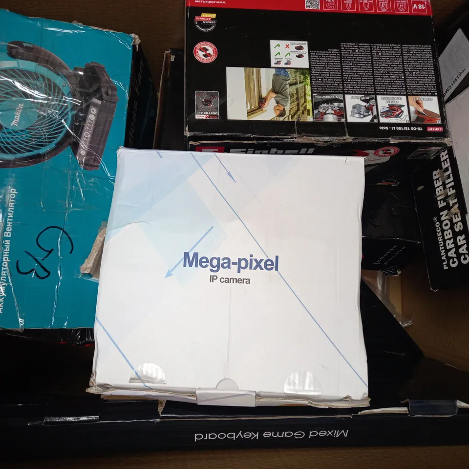 BOX OF APPROXIMATELY 10 ASSORTED HOUSEHOLD ITEMS TO INCLUDE HAIR CLIPPERS, DIGITAL CORDLESS ANSWERING SYSTEM, ETC