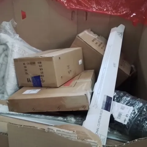 PALLET OF ASSORTED HOUSEHOLD GOODS AND PRODUCTS TO INCLUDE;AREA RUG,MIRROR,OFFICE CHAIR