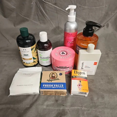 APPROXIMATELY 20 ASSORTED HEALTH & BEAUTY PRODUCTS TO INCLUDE - SCANDINAVIAN BIOLABS CONDITIONER - SOAP&GLORY BODY BUTTER - TROPIC BAMBOO FACE CLOTH - ETC