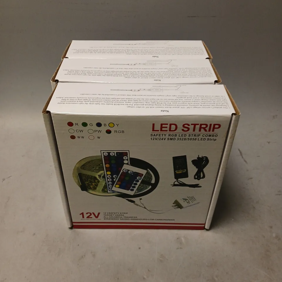 LOT OF 3 LED STRIP SAFETY RGB LED STRIP COMBO