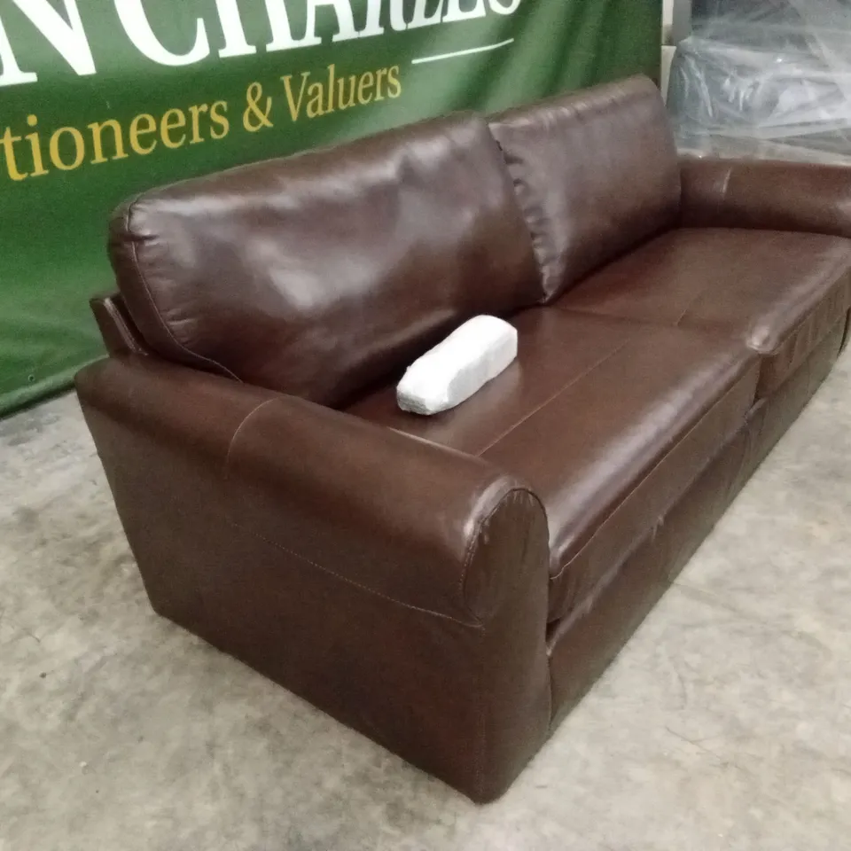 BAILEY 4 SEATER LEATHER SOFA - CHOCOLATE RRP £949