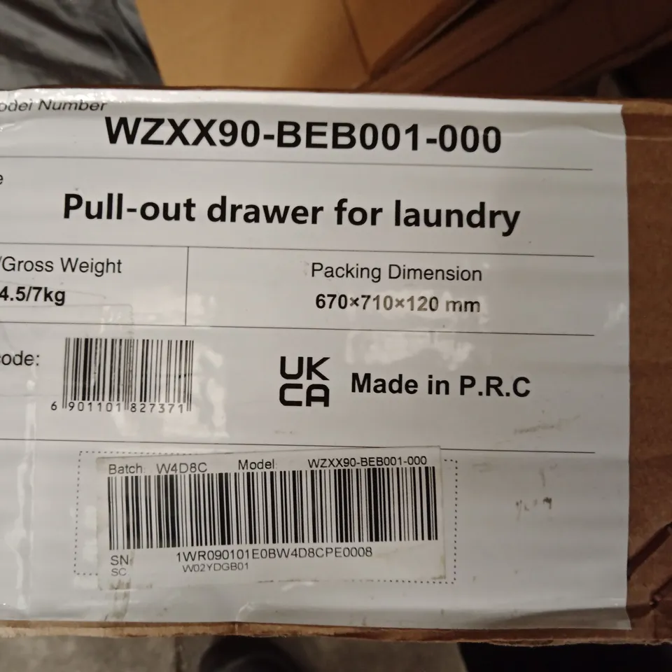 PULL-OUT LAUNDRY DRAWER – MODEL WZXX90-BEB001-000