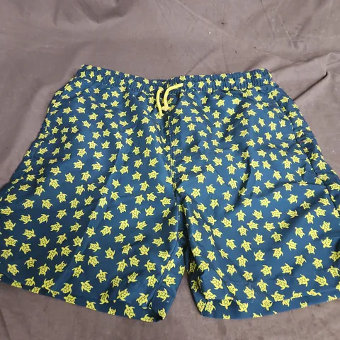 Regatta Great Outdoors Swim Shorts β Navy with Yellow Turtle Print, Youth Size 15-16