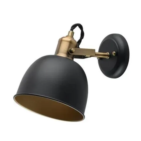 REGENBOGEN ENSOR 1 LIGHT ARMED SCONCE FINISH BLACK 25CM HX 15.5CM W X 22CM D