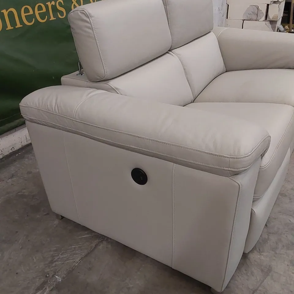 DESIGNER STOCKTON 2 SEATER POWER RECLINING FAUX LEATHER SOFA